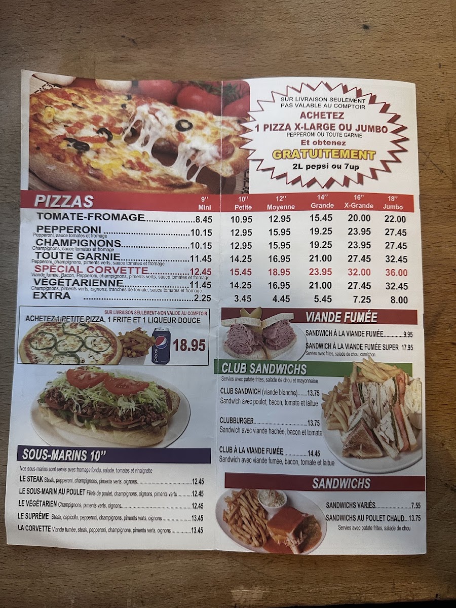 Menu Restaurant Corvette Express-2